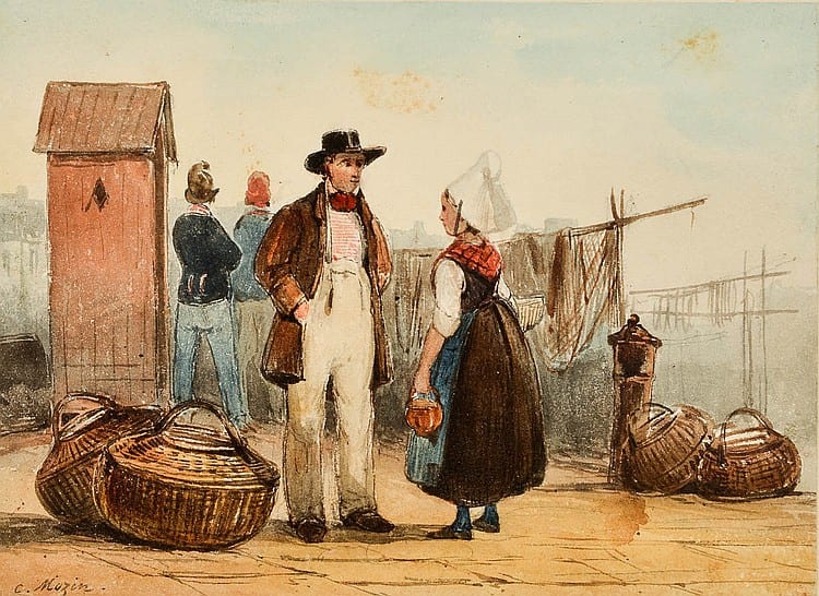 Charles Louis Mozin comparable auction result: charles mozin paris 1806 trouville sur mer 1862