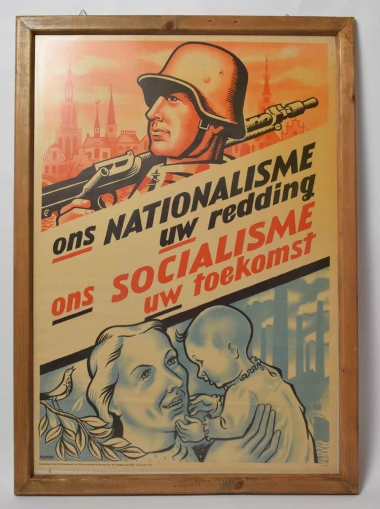 Louis Emile Manche comparable auction result: wwii two posters lou manche wim bosma