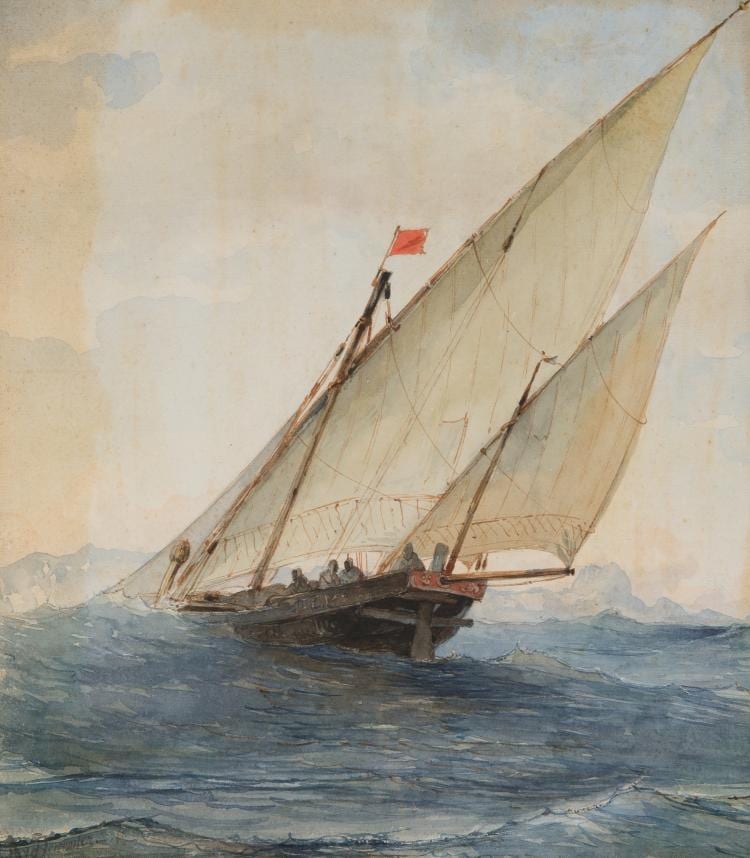 Willem Antonie van Deventer comparable auction result: willem antonie van deventer 1824 1893 oosters zeiljacht gesigneerd l o aquarel afm 35 x 31 cm