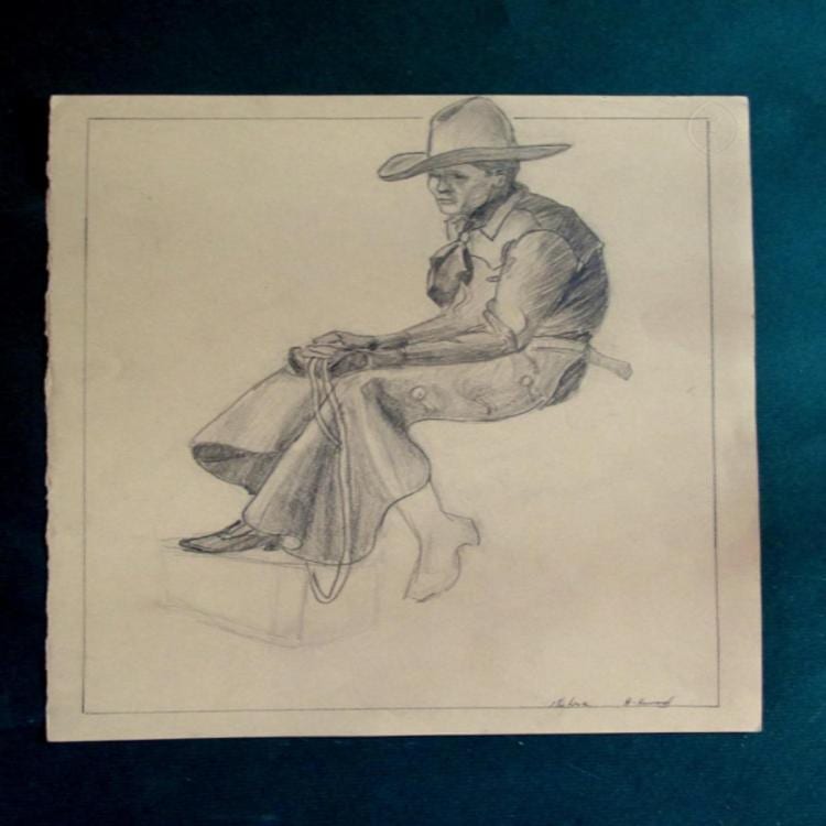 alan howard 1923 2008 cowboy · Orange County Estate Liquidators · 2018-06-16 Alan Howard comparable auction result: alan howard 1923 2008 cowboy