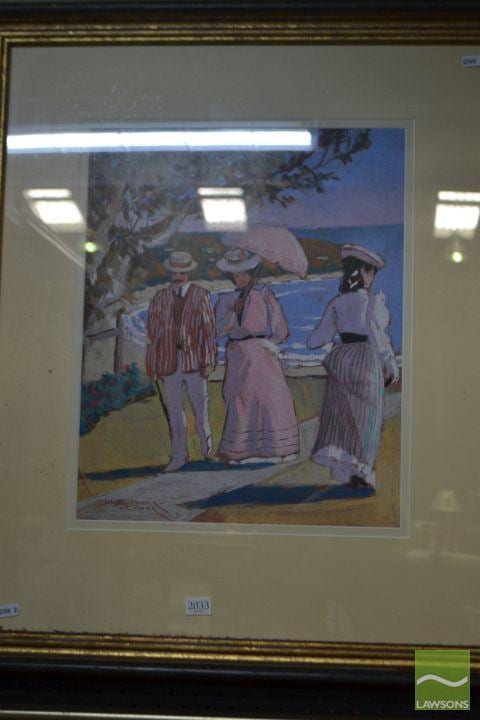 David Spencer Couper comparable auction result: david spencer couper 1956 a day at the beach 42 x 34cm