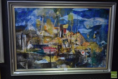 Essie Nangle comparable auction result: essie nangle 1915 2006 finger wharf 49 5 x 75cm