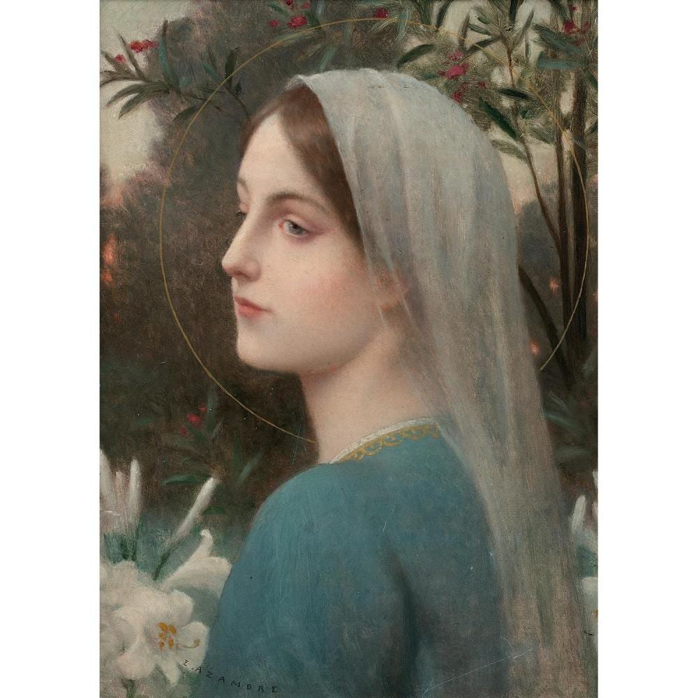 Etienne Azambre comparable auction result: tienne azambre paris 1859 1933 vierge rehauts d or