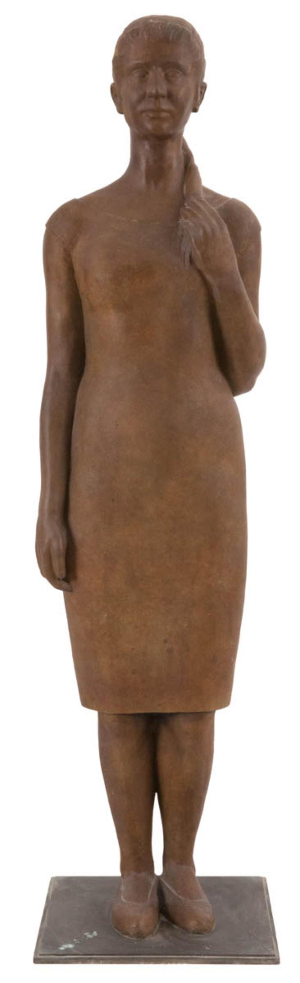 Antoon Luyckx comparable auction result: antoon luyckx 1922 2017 staand meisje brons bruine patina gedateerd en getekend 1964 ant luyckx 165 x 42 5 x 42 5