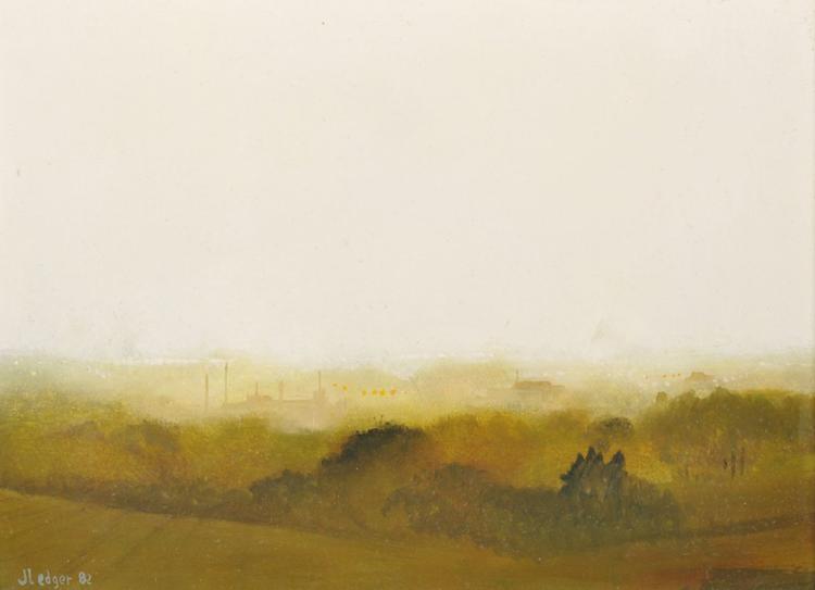 Janet Ledger comparable auction result: janet ledger 1931 british gravesend from thong hill oil on board signed and dated 82 and inscribed on the reverse in pencil 8 75 x 12