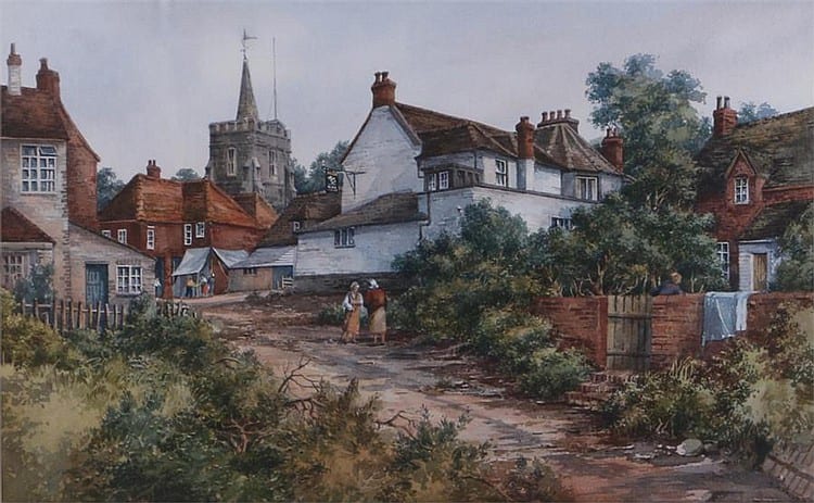 Anthony A. Prout comparable auction result: anthony a prout born 1946 new zealand path in a town signed a a prout watercolour 55cm x 34cm stock ref 4581 25