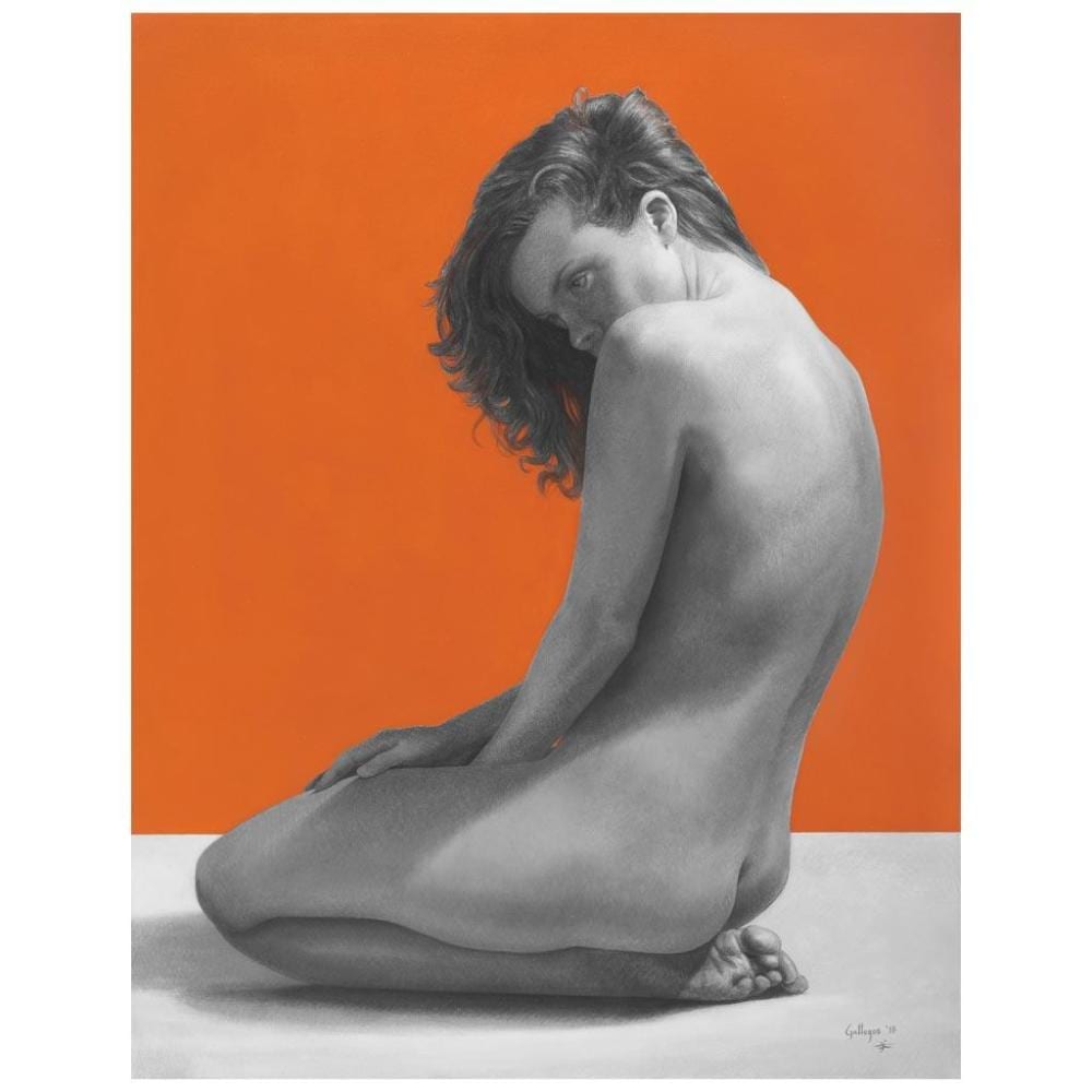 Ulises Gallegos comparable auction result: ulises gallegos tangerina ii from the acentos portfolio signed and dated 17 oil on canvas 90 x 70 cm 35 4 x 27 5 inches w