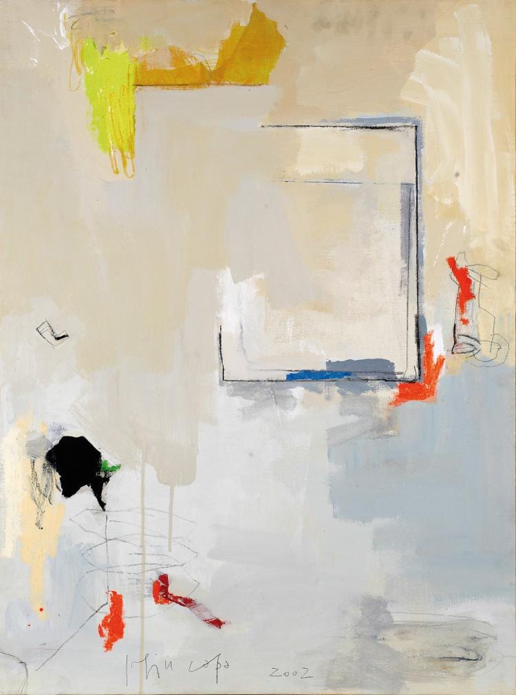 Joaquín Capa comparable auction result: joaqu n capa santander 1941 vertical con recuadro t cnica mixta sobre lienzo de 80 x 60 cm firmado y fechado en 2002