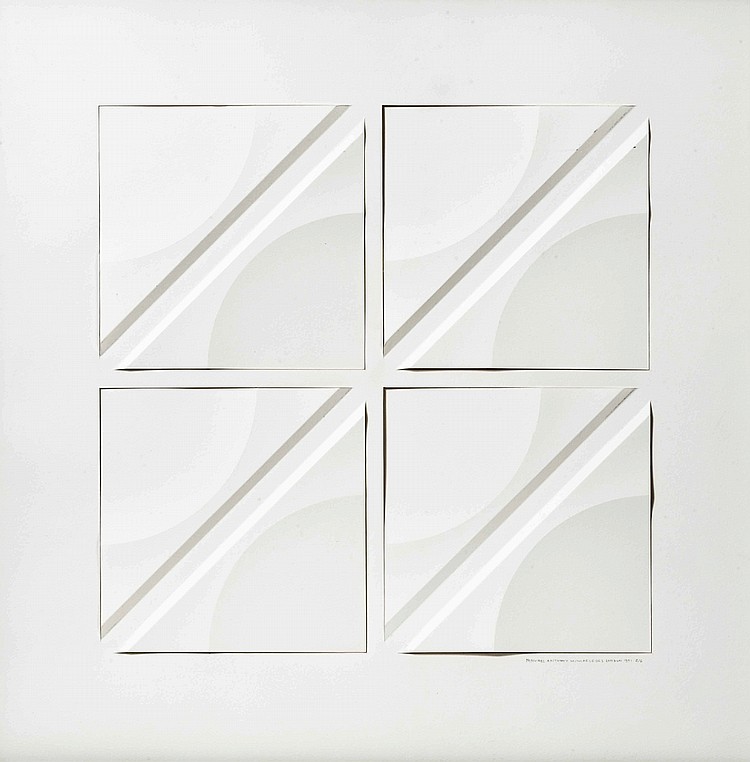 Michael  Michaeledes comparable auction result: michael anthony michaeledes 1923 2015 composition 1971 papier pli e