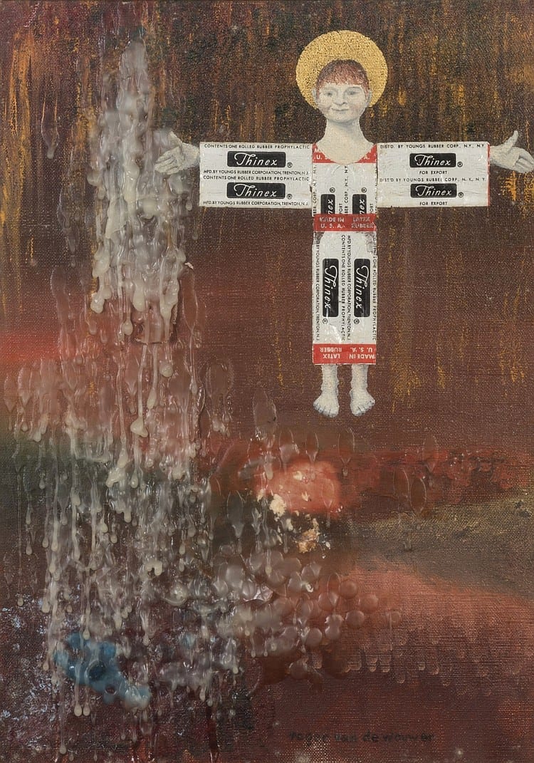 Roger van de Wouwer comparable auction result: roger van de wouwer 1933 2005 le fils prodige 1965 huile collage et ci