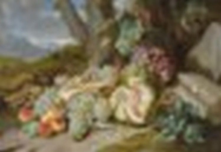 Alexander Coosemans comparable auction result: alexander coosemans antwerp 1627 1689 melons grapes peaches and corn with a snake in a landscape