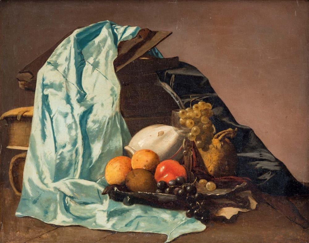Jan Vermeer comparable auction result: jan vermeer 1632 1675 suiveur de nature morte huile sur toile xixe s 40x51 cm