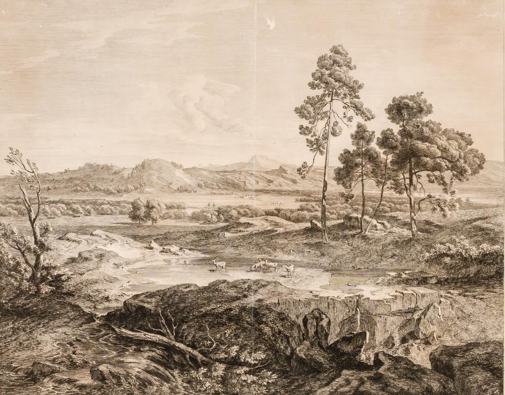 Eugen Napoleon Neureuther comparable auction result: view of the lowlands of olympia with the river alphaios