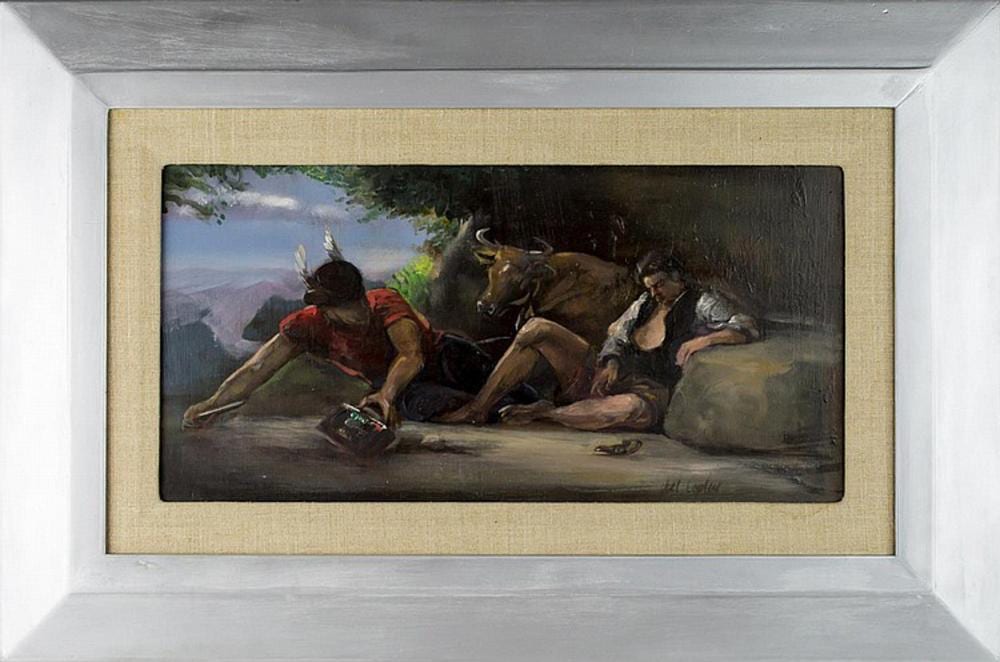 Joel Coplin comparable auction result: joel coplin b 1954 mercury argus oil on bo
