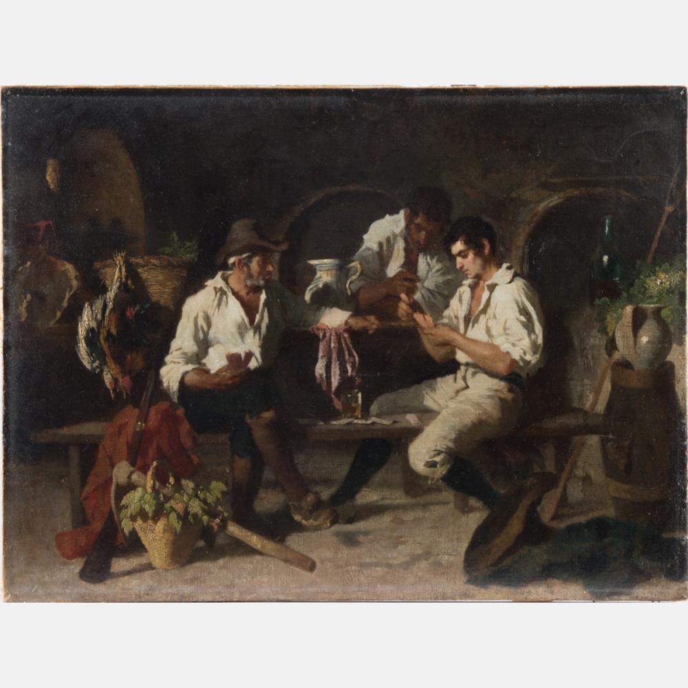 Max Michael comparable auction result: max michael 1823 1891 the card players oil on canvas