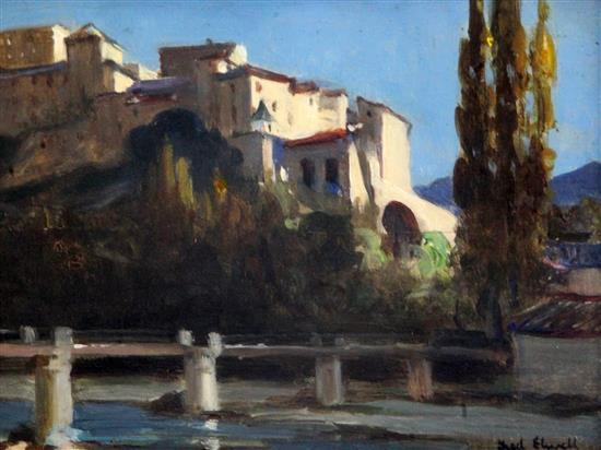 Frederick William Elwell comparable auction result: fred elwell 1870 1958 the foot bridge vaison la romaine provence 5 5 x 7 5in