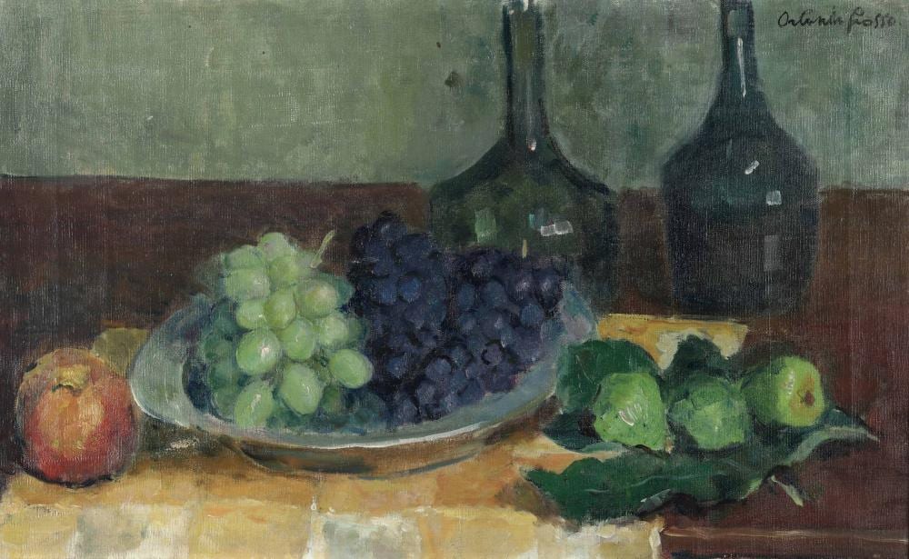 Orlando Grosso comparable auction result: orlando grosso 1882 1968 natura morta con uva