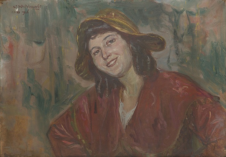 Wincenty Wodzinowski comparable auction result: wincenty wodzinowski 1866 1940 portrait of a woman in a black dress 1926