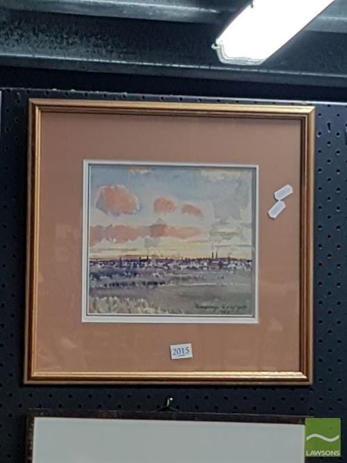 Duncan Goldfinch comparable auction result: duncan goldfinch 1888 1960 sunset behind hindmarsh 1956 18 5 x 21cm