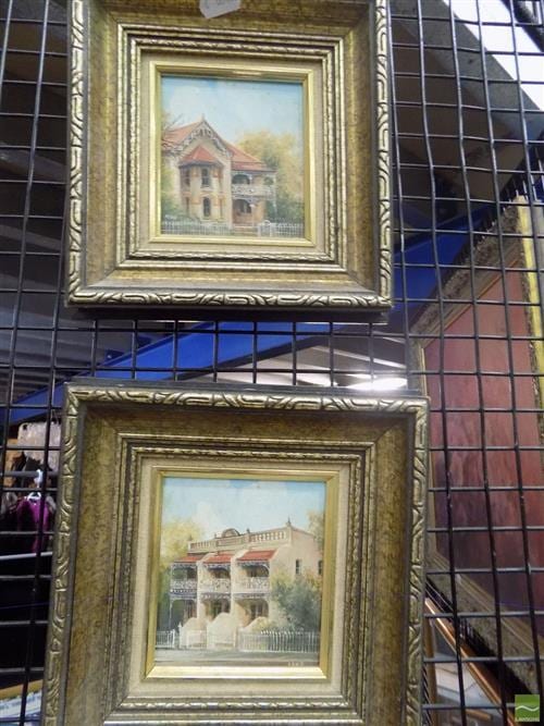 Diane Lane comparable auction result: diane lane 2 works terrace houses in paddington balmain 20 x 19cm each frame sizes signed lower right each