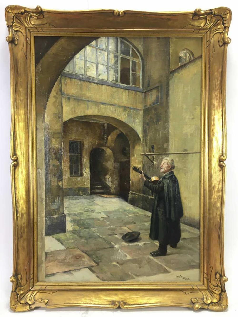 Walther Günther Julian Witting comparable auction result: walther witting the minstrel oil on canvas