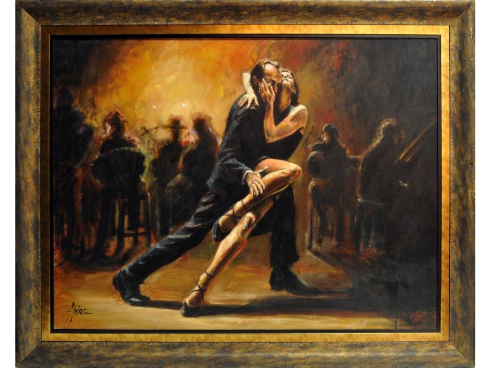 Fabian Perez Giclee Canvas The Last Tango sold by Saco River Auction, lot 39A — auction record photograph