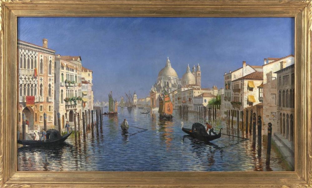 William Livingstone Anderson comparable auction result: william livingstone anderson united states united kingdom 1856 1893 venetian canal scene oil on canvas 27 x 48 framed 33 x