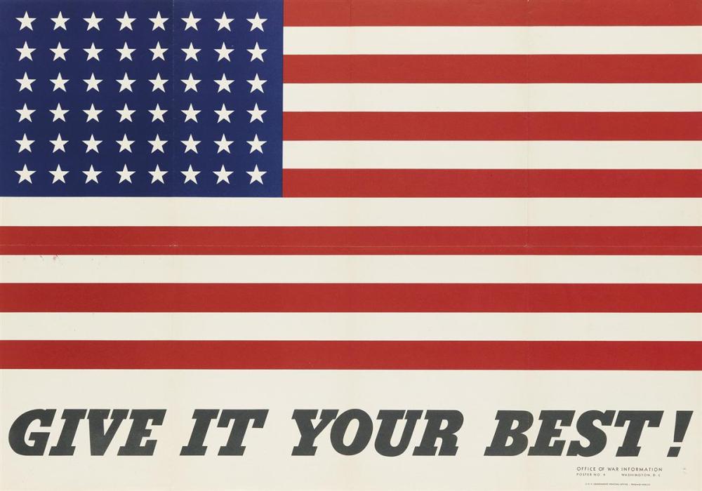 charles coiner 1898 1989 give it your best 1942 20x28 inches 50x71 cm u s government printing office washington d c · Swann Auction Galleries · 2018-08-01 Charles Coiner comparable auction result: charles coiner 1898 1989 give it your best 1942 20x28 inches 50x71 cm u s government printing office washington d c
