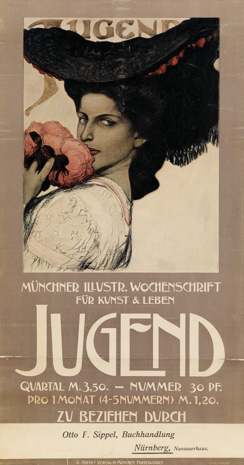 Adolf Münzer comparable auction result: adolf m nzer 1870 1953 jugend circa 1906 24x12 inches 63x32 cm g hirth s verlag munich