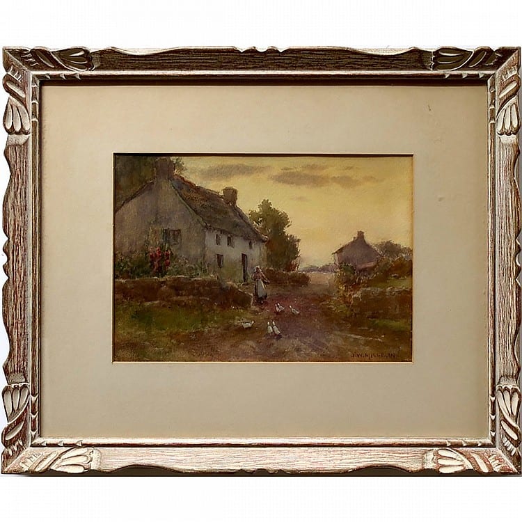 Joseph W. Milliken comparable auction result: james w milliken british 1887 1930 feeding the geese watercolour signed lower right sight 6 8 x 9 8