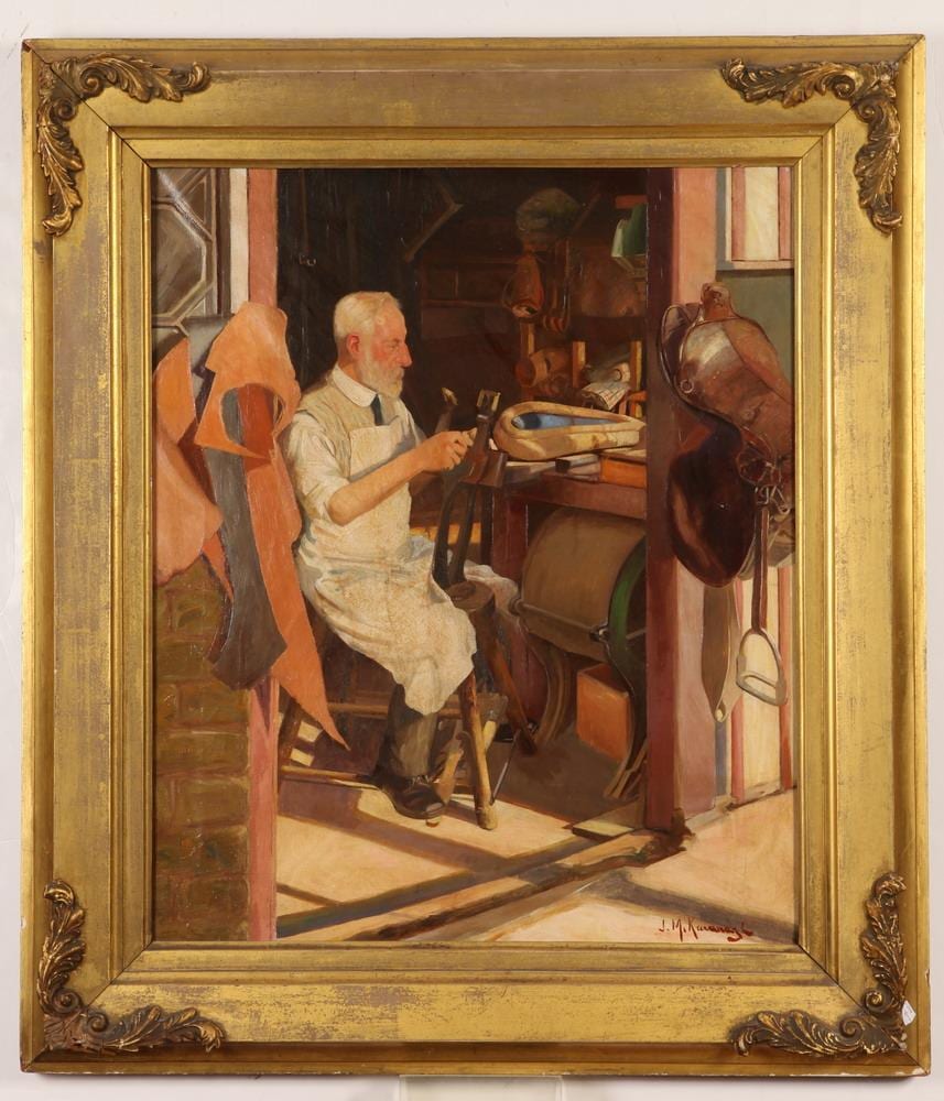 Joseph M. Kavanagh comparable auction result: joseph malachy kavanagh irish 1856 1918 saddlemaker signed lower right oil on canvas