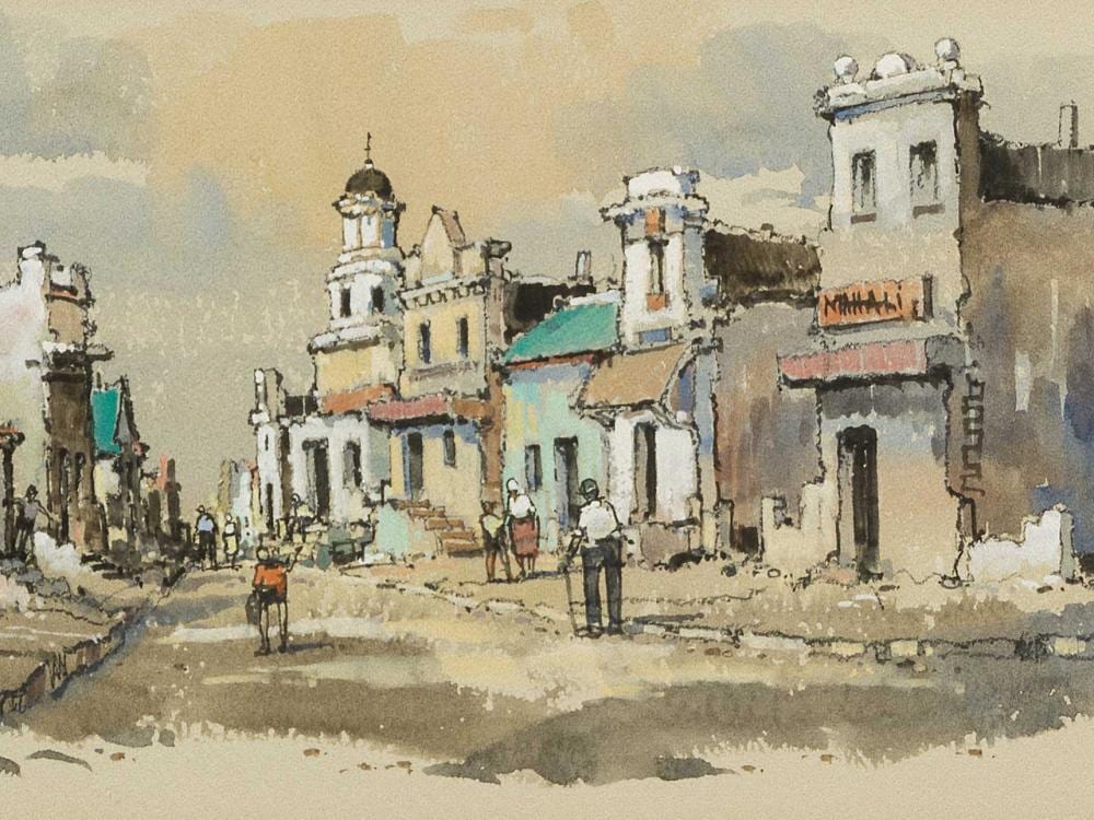 johnnie de kock sa born 1937 3 x watercolours district six farm scenes with figures oxwagon signed one dated 07 20 x 34 20 x 40 10 x 23 · 5th Avenue Auctioneers · 2018-07-29 Johnnie de Kock comparable auction result: johnnie de kock sa born 1937 3 x watercolours district six farm scenes with figures oxwagon signed one dated 07 20 x 34 20 x 40 10 x 23