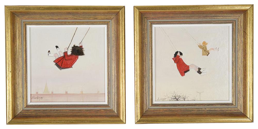 Janet Ledger comparable auction result: janet ledger brit b 1934 swings swings ii oil on board 2