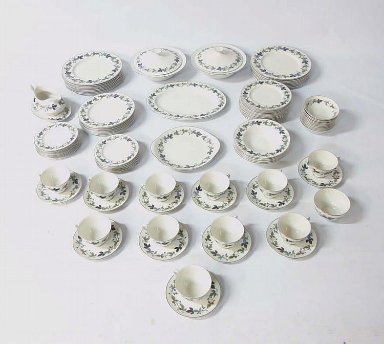 A Royal Doulton 'Burgundy' pattern tea and dinner service to include tea cu sold by Claydon Auctioneers, lot 108 — auction record photograph