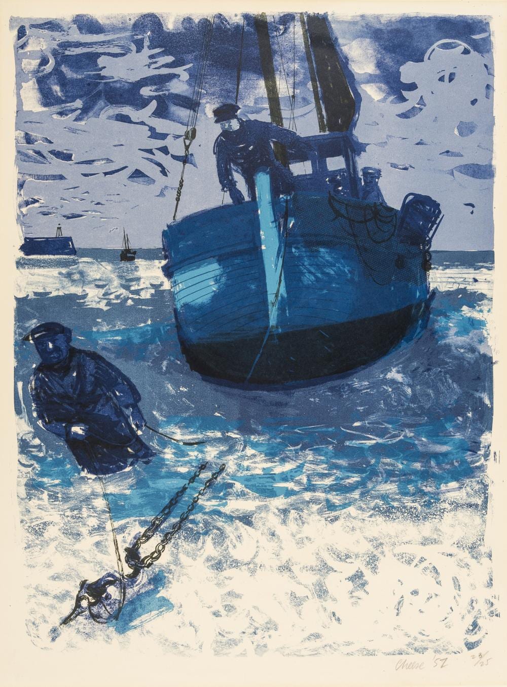 Bernard Cheese comparable auction result: bernard cheese 1925 2013 attaching the winch
