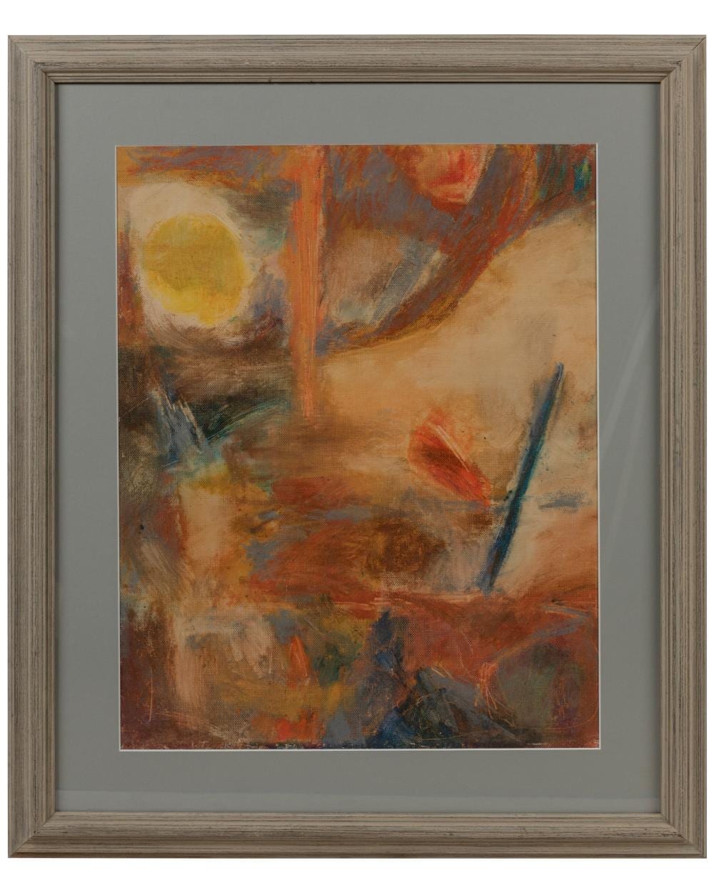 Anne Helioff comparable auction result: anne helioff abstract oil crayon on board