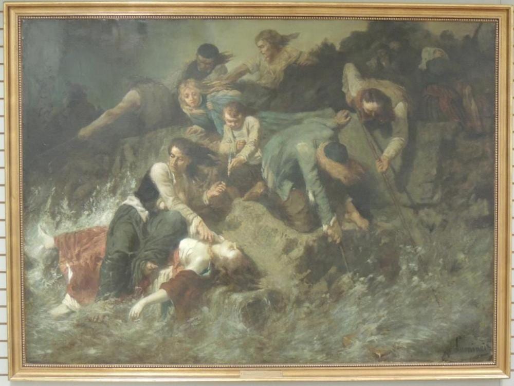 evariste vital luminais french mural painter 1821 1896 the wreckers · Matthew Bullock Auctioneers · 2018-08-11 Evariste Vital Luminais comparable auction result: evariste vital luminais french mural painter 1821 1896 the wreckers