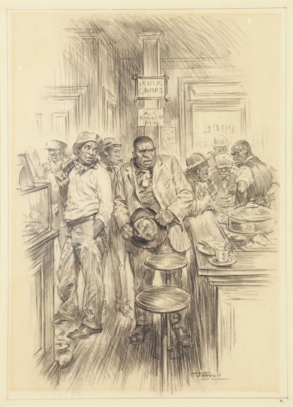 John F. Gould comparable auction result: john f gould american 1906 1996 drawing
