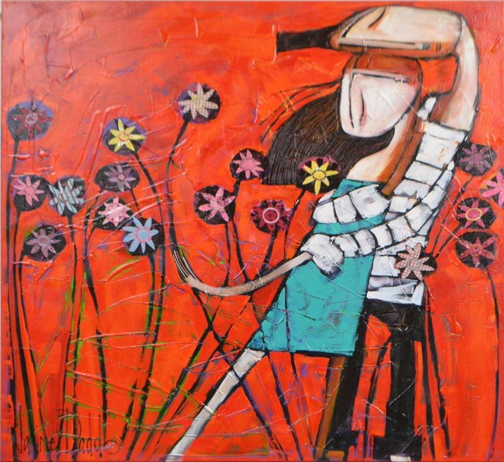 Janine Daddo comparable auction result: janine daddo breathe you in 2 mixed media on canvas 110 x 110 cm