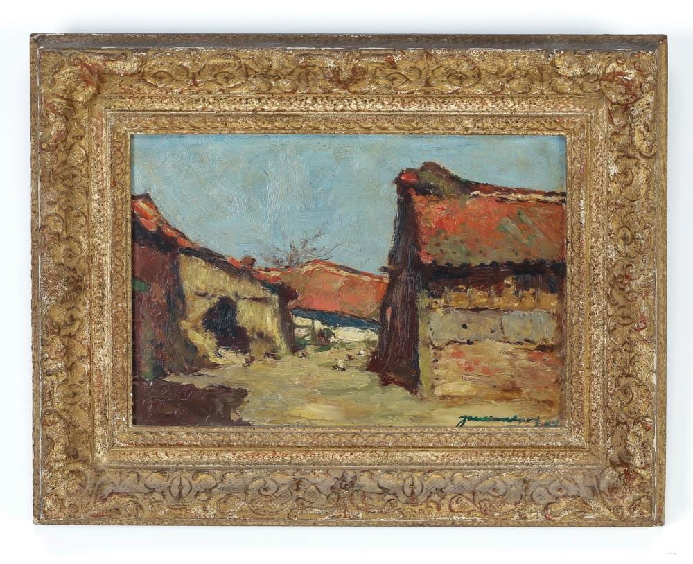 Jan van Looy comparable auction result: jan van looy signed o panel of farm w chickens