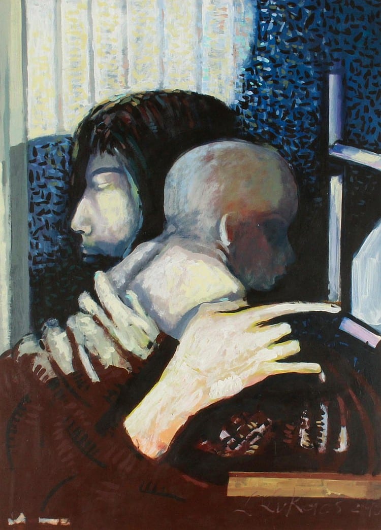 laszlo lukacs mother and child acrylic on board · GFL Fine Art · 2018-08-19 Laszlo Lukacs comparable auction result: laszlo lukacs mother and child acrylic on board