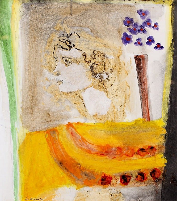 Leo McDowell comparable auction result: leo mcdowell 1936 2011 grecian bridge watercolour signed lower left frame
