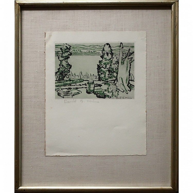 David Bruce Milne comparable auction result: david b milne canadian 1882 1953 painting place drypoint etching printed in colours signed in the plate lower right signed in pencil lower left plate 4 8 x 6 8