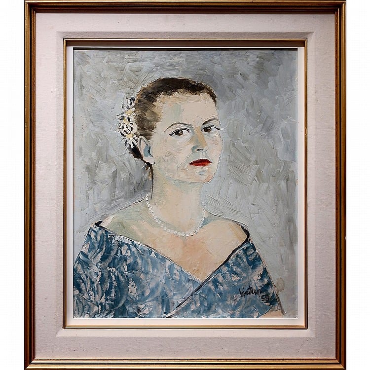 Claude Le Sauteur comparable auction result: claude le sauteur canadian 1926 2007 portrait of a woman with pearls oil on canvas board signed and dated 58 lower right 24 x 20 in 61 x 50 8 cm