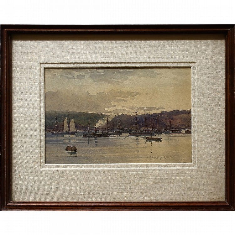 William Ayerst Ingram comparable auction result: william ayerst ingram british 1855 1913 busy harbour watercolour signed lower right sight 6 x 9 3