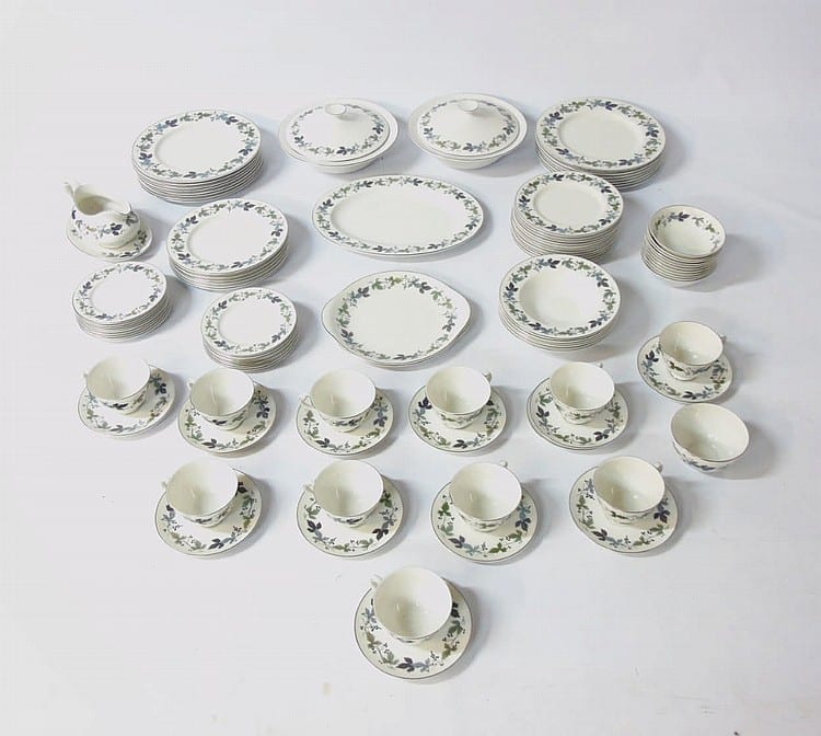 A Royal Doulton 'Burgundy' pattern tea and dinner sold by Claydon Auctioneers, lot 121 — auction record photograph