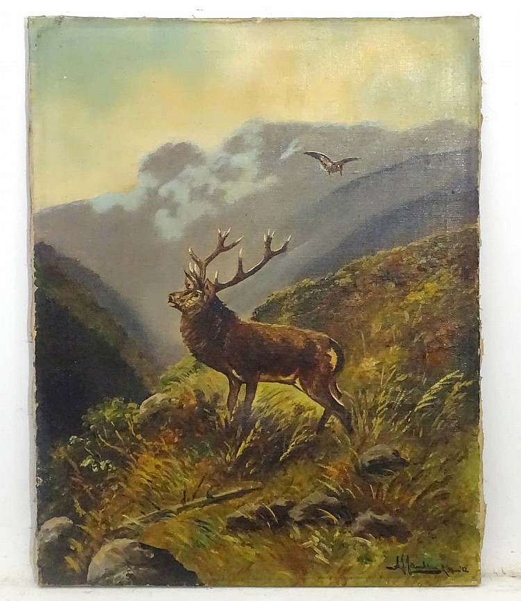 Alfred Jansen comparable auction result: alfred jansen 1859 1935 oil on canvas stag dee