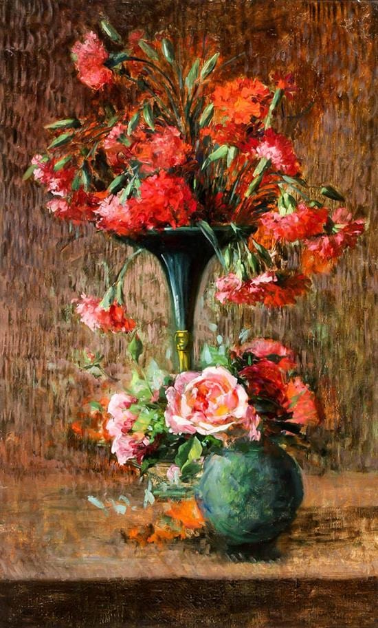 Jean Chaleyé comparable auction result: jean chaley french 1878 1960 roses multicolores oil on canvas 32 x 19 3 4 inches