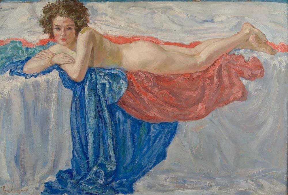 René Choprix comparable auction result: rene louis marie choprix 1888 1972 nu aux draperies