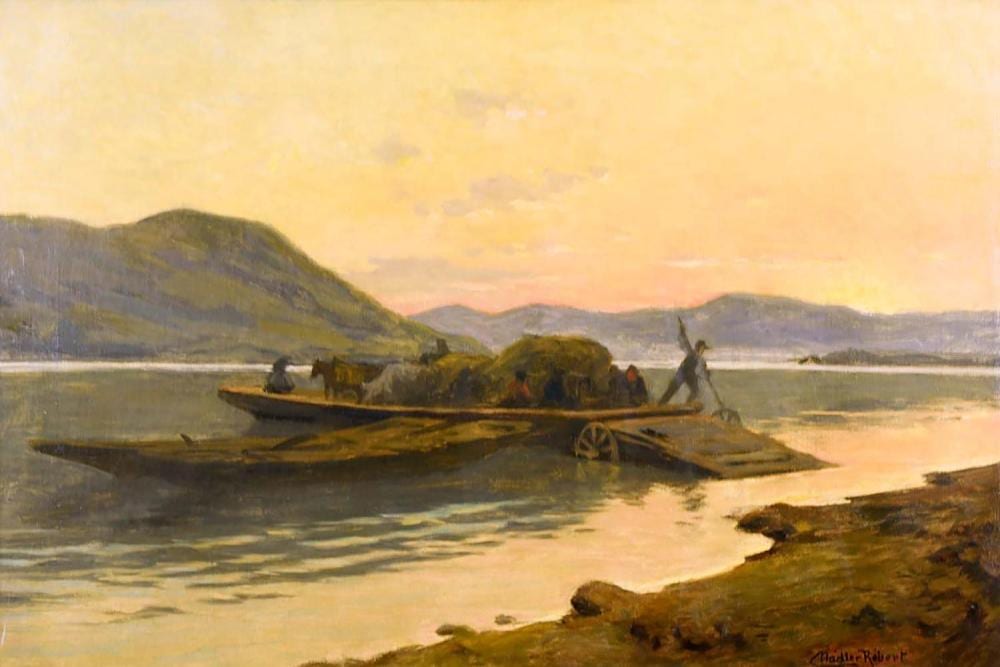 Róbert Nádler comparable auction result: robert nadler hongrie 1858 1938 le passage du danube